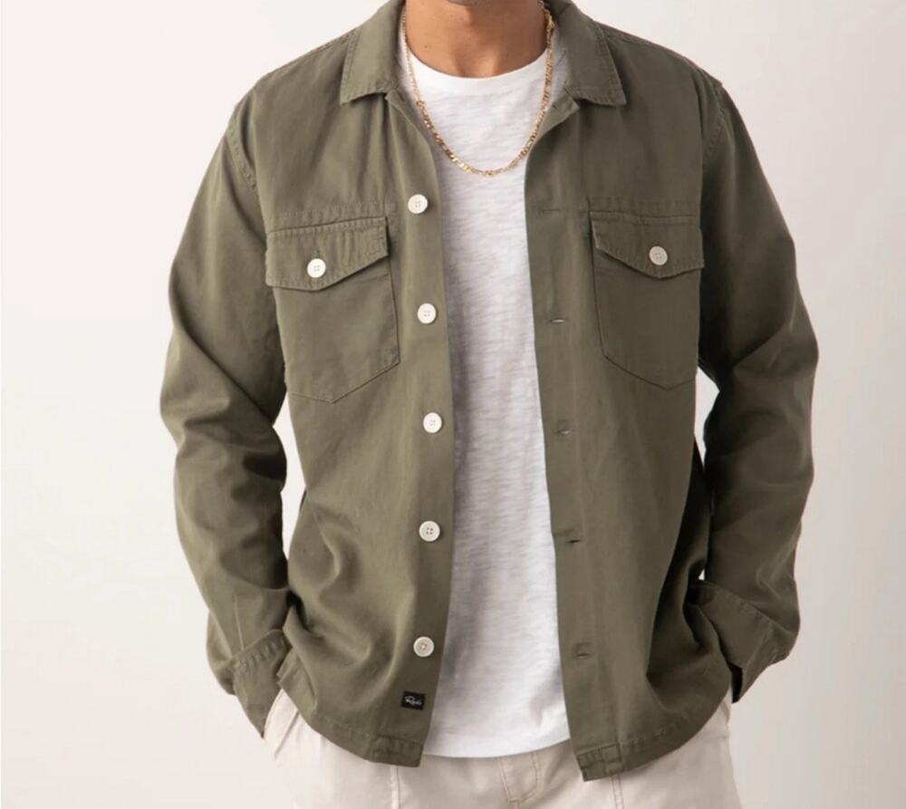 Rails Kerouac Shirt Jacket olive green button front XL XLARGE Unisex New $168